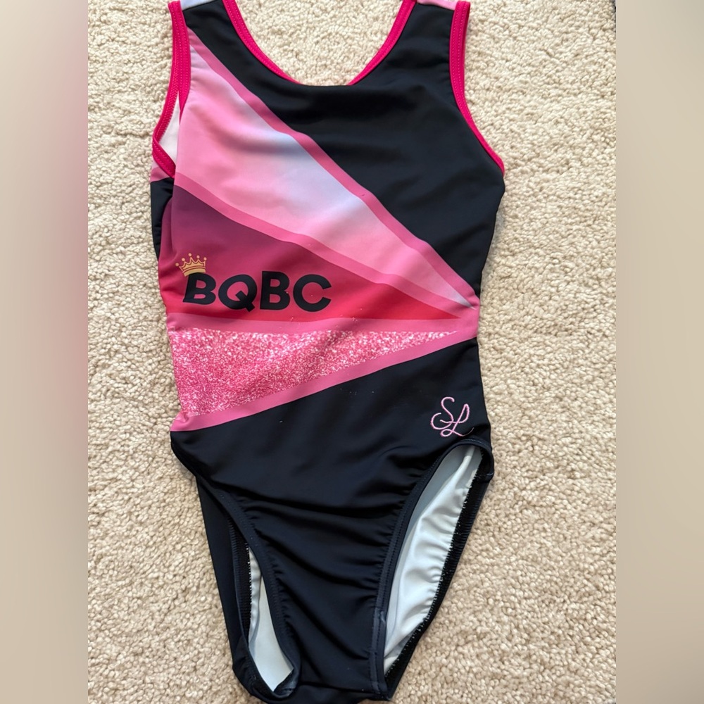 BQBC Black and Pink gymnastics leotard